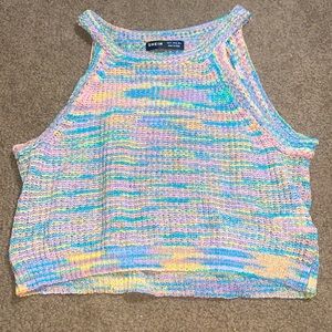 Multicolor crotchet cropped top